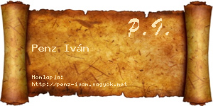 Penz Iván névjegykártya